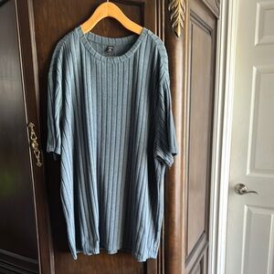 SHEIN  Blue Ribbed set  Short Sleeve Top size 5xl